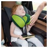 INFANZIA Kids Chin Supporting Travel Neck Pillow, Helps Support Head and Neck, Comfortably Designed for Head, Neck, and Chin Support - Gifts for ToddlerChildKids, Green