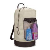 Dalykate Backpack Laundry Bag, 115L Large Hamper with Shoulder Straps, Drawstring Closure, Mesh Pocket, Khaki
