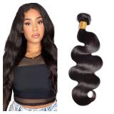 Human Hair Bundles Body Wave Bundles 24 Inch 1 Bundle 100 GramBundle Unprocessed Brazilian Virgin Hair #1B Natural Color Body Wave Human Hair Extensions