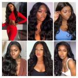 Human Hair Bundles Body Wave Bundles 24 Inch 1 Bundle 100 GramBundle Unprocessed Brazilian Virgin Hair #1B Natural Color Body Wave Human Hair Extensions