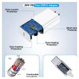 Fast Charger for Apple Watch Charger, USB C 20W iPhone Watch Charger Plug Adapter and Long 6.6FT iWatch Portable Wireless Fast Charging Cable Cord Compatible with Apple Watch Series 987SE654321