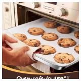 Baking Sheet with Racks Set [2 Sheets + 2 Racks], Stainless Steel Baking Sheets with Cooling Racks, Nonstick Pan, Warp Proof and Rust Proof and Easy to Clean, Size 9.3 X 7 X 1 Inch