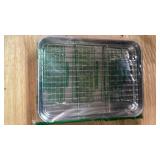 Baking Sheet with Racks Set [2 Sheets + 2 Racks], Stainless Steel Baking Sheets with Cooling Racks, Nonstick Pan, Warp Proof and Rust Proof and Easy to Clean, Size 9.3 X 7 X 1 Inch