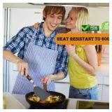 Silicone Spatula Turner Set of 4, Wiztoynia 600°F Heat Resistant Cooking Spatulas for Nonstick Cookware, BPA Free Rubber Spatula Large Kitchen Utensils Set for Egg, Pancake, Burger, Fish