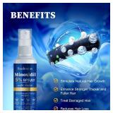 5percent Minoxidil Hair Growth Spray Serum, Hair Regrowth Treatment for Men and Women, Strengthens and Thickens Hair for Fuller, Longer Results, Beard and Facial Hair Enhancer