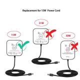 White Power Cord Replacement for Alexa Dot 3rd Gen, Dot 4th Gen, Dot 5th Gen 2022, Echo Pop 15W Power Adapter Charger