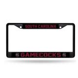 Rico Industries NCAA South Carolina Gamecocks Standard Black Chrome Frame with Decal Inserts 12\ x 6\in CarTruck Auto Accessoryin