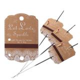 100pcs Rustic White Lace Wedding Sparkler Tags with Match Holder and Striker Send Off Exit Tags for Wedding, Kraft Paper