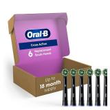 Oral-B Cross Action Replacement Brush Heads for an Oral-B Electric Toothbrush, Pack of 6, Black