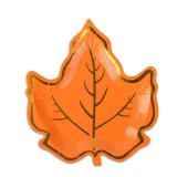 AimFun 50 Pcs Fall Paper Plates Maple Leaf Shaped Thanksgiving Disposable Plates Gold Foil Autumn Leaves Dinner Platter for Kitchen Woodland Harvest Thanksgiving Fall Party (7 Inch)
