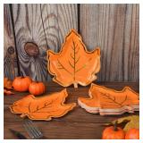 AimFun 50 Pcs Fall Paper Plates Maple Leaf Shaped Thanksgiving Disposable Plates Gold Foil Autumn Leaves Dinner Platter for Kitchen Woodland Harvest Thanksgiving Fall Party (7 Inch)
