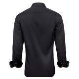 Alimens and Gentle Dress Shirts for Men Black Long Sleeve No Iron Flex Business Formal Office Wedding Button Down Shirt 4XL