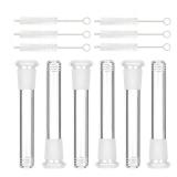 100mm3.94in Length Downstem Glass Tube with 6 Cleaning Brushes, 14mm ID Crystal Clear Borosilicate Glass Tube for Lab