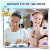 Candy Bila Kids Headphones, Wired Headphones for Kids Over Ear with Microphone, 8594dB Volume Limiter Headphone for Girls Boys, Foldable Headphone for Learning and Entertainment,Gradient Purple