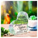 Spiareal Friends Gifts for Women Friendship Bestie Plaque Thanksgiving Christmas Best Flower Sister Birthday Thank You Gift for Female Acrylic Friendship(Vivid Style)