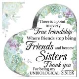 Spiareal Friends Gifts for Women Friendship Bestie Plaque Thanksgiving Christmas Best Flower Sister Birthday Thank You Gift for Female Acrylic Friendship(Vivid Style)