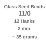 110 Glass Seed Beads, 12 String Hanks, Small Craft Beads, 2 mm (Cream)