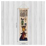 DigiTizerArt Ancient Egyptian Tapestry Wall Art - Pharaoh and Hieroglyphs Canvas Decor, Historical Mythology Hanging Poster for Room, 13 x53 Inches, Style B
