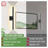 2 Pack 26in Wireless Wall Sconces Set of Two, 360° Rotate 8000mAh Rechargeable Wall Lights with Touch and Remote, Matte Black Dimmable Battery Operated Wall Decor Set of 2 for Living Room Vanity Wall
