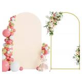Wokceer 7.2 FT Wedding Arch Backdrop Stand and Arch Cover Metal Arch Stand with Arch Stand Cover for Birthday Party Wedding Ceremony Bridal Baby Shower Event Decor