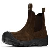 ANGRYRAM Steel Toe Slip on Work Boots for Men Suede Slip Resistant Mechanic Boots Comfortable Construction Chelsea Safety Shoes Size 43