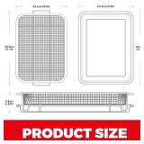 Air Fryer Basket for Oven, Air Fryer Basket and Stainless Steel Baking Tray Pant Oven Air Fryer Pan Rack for Cooking Baking Dishwasher and Broiling (13.1in * 8.8in and 12.8in * 9.6in)