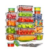 40 Piece Food Storage Containers with Lids(20 Containers and 20 Lids), BPA-Free Plastic Food Containers for Kitchen Storage and Organization, Leak Proof Meal Prep Container, Includes Labels and Pen