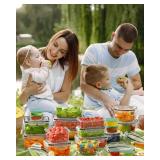 40 Piece Food Storage Containers with Lids(20 Containers and 20 Lids), BPA-Free Plastic Food Containers for Kitchen Storage and Organization, Leak Proof Meal Prep Container, Includes Labels and Pen