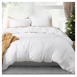 Utopia Bedding Duvet Cover Queen Size - 3 Piece with Zipper Closure - 1 Comforter Cover 90X90 Inches and 2 Pillow Shams 20X26 Inches (White) Comforter Not Included