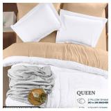 Utopia Bedding Duvet Cover Queen Size - 3 Piece with Zipper Closure - 1 Comforter Cover 90X90 Inches and 2 Pillow Shams 20X26 Inches (White) Comforter Not Included