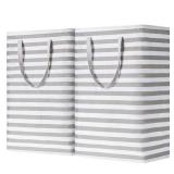 BOOMIBOO 2-Pack Large Laundry Basket,Waterproof Freestanding Laundry Hamper,Collapsible Clothes Basket with Easy Carry Handles in Laundry Room Bathroom Bedroom Dorm,Grey,75L