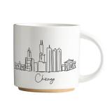 COLLECTIVE HOME - Skyline Ceramic Mug, Coffee Cup, Landscape Cups, 15 oz Tea Mugs, Elegant Personalized Mug with Gift Box, Luxurious Cups for Office and Home (Chicago)