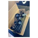 YUNVI Sets of 8 Black Halloween Candles,Flameless Taper Candles with Base,LEDs Candlesticks,Plastic Flickering Flameless Candles for Halloween Fireplace