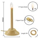 Abeja 2 Pack Electric Window Candles, 1 Light Christmas Candle Lights with 4 C7 Clear Bulbs(2 Spare), 9.5