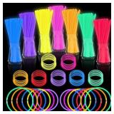 JICUICUI Glow Sticks Bulk Party Pack- Ultra Bright 500pk Glow in the Dark Party Favors, Christmas Glow Decorations, New Years Eve Party Supplies Glow Necklaces and Glow Bracelets with Connectors