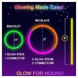 JICUICUI Glow Sticks Bulk Party Pack- Ultra Bright 500pk Glow in the Dark Party Favors, Christmas Glow Decorations, New Years Eve Party Supplies Glow Necklaces and Glow Bracelets with Connectors