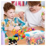 Jenaai 200 Pcs Math Cubes Counting Blocks Linking Connecting Cubes Math Manipulatives with Storage Container Educational Toy for Kids Age 4-8 Kindergarten STEM Activities Preschool(Blue)