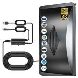 2025 Upgraded Indoor TV Antenna, 2800+ Miles Range Digital Antenna for Smart TV IndoorOutdoor for Local Channels, HDTV Antenna with Amplifier Signal Booster 4k 8k- 38FT Thick Coaxial Cable