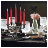 Dorlotou Metal Candelabra 5-Candle 10.1 Inch Tall Candle Holder Stick for Home Wedding Event and Party Festival,Black