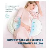 Oternal Pregnancy Pillow for Pregnant Women  Comfortable Maternity Pillow for Side Sleepers, Supports Back, Belly, HIPS, and Legs, with Removable and Adjustable Cover