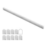 Lovdeco Carrara White 12in X 12in Marble Pencil Liner Tile, Edge Trim Molding for Shower and Backsplash, Bullnose Tile Trim Polished, 10 PcsBox