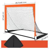 Theresduet 2 Pack 4 x 3 Size Portable Kid Soccer Goals for Backyard, Indoor and Outdoor Pop Up Soccer Goals, Orange, Theresduet