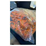 Superior Flannel Brushed Cotton Paisley Bed Sheet Set, Warm Bedding, Bohemian Floral Sheets, Bedroom Decor, 1 Flat Sheet, 1 Elastic Deep Pocket Fitted Sheet, 2 Pillowcases, Split Top King, Pumpkin