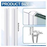 Shower Door Side Seal Strip 78.74 Inch (39.37in x 2 Pcs) for 14in(6 mm) Frameless Glass Sliding or Swing Door (U Type) Sweep Clear PVC Waterproof to Stop Shower Leaks No Adhesive Needed