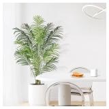 Keeplush Artificial Palm Tree 5.5ft Tall Fake Palm Tree Indoor Decor with 15 Trunks and Real Bark Design Faux Tropical Areca Palm Silk Floor Plant