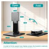 Jakeko Lay Flat Monitor Stand 24 inch - Low Foldable Monitor Stand Universal VESA 100 Adjustable