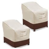 Vailge Patio Chair Covers, Lounge Deep Seat Cover, Heavy Duty and Waterproof Outdoor Lawn Patio Furniture Covers (2 Pack - Large, Beige and Brown)
