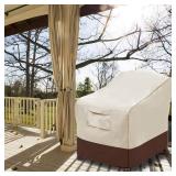 Vailge Patio Chair Covers, Lounge Deep Seat Cover, Heavy Duty and Waterproof Outdoor Lawn Patio Furniture Covers (2 Pack - Large, Beige and Brown)