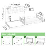 REALINN Under Sink Organizer, Pull Out Cabinet Organizer 2 Tier Slide Out Sink Shelf Cabinet Storage Shelves, Under Sink Storage for Kitchen Bathroom Cabinet, White, 1 Pack