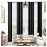 mstexa Black 168 Inch Blackout Curtains for High Ceiling Living Room Extra Long Room Darkening Curtain Thermal Insulated Sun Blocking Luxury Modern Grommet Curtains Privacy Drapes Tall Window 52x168